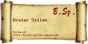 Breier Szilas névjegykártya